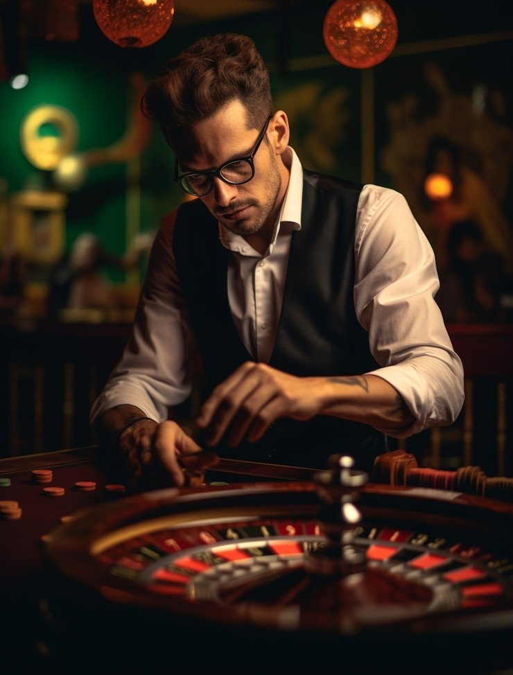 Antarmuka aplikasi marontoto menampilkan meja blackjack dealer langsung dengan studio multi-kamera